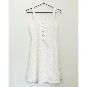 Aeropostale White/Off-White Lace Fit & Flare Dress